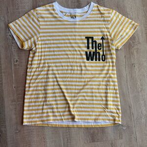 The WHO Yellow Striped Band Graphic Tee